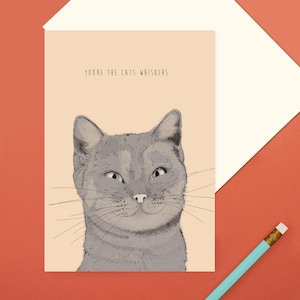 Cat greetings card - Cards for friend- Cute card