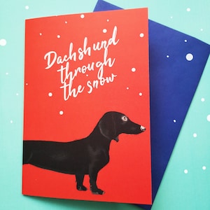 Dachshund Tarjeta de Navidad - Tarjetas de Navidad - Tarjeta de Navidad para perros - Tarjeta de Navidad de animales - Juego de tarjetas