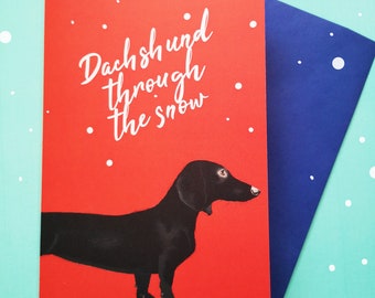 Dachshund Christmas Card - Christmas Cards - Dog Christmas Card - Animal Christmas Card - card set