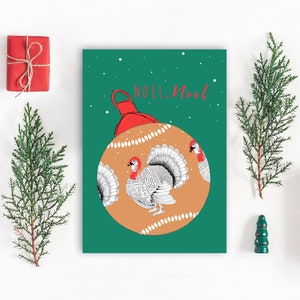 Cartão de Natal da Turquia - Cartão de felicitações da Turquia - Cartão de Natal da vida selvagem - Pacote de cartões de Natal