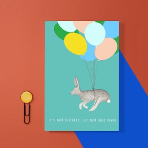 Hase Geburtstagskarte - Kaninchen Geburtstagskarte - lustige Tier Geburtstagskarte