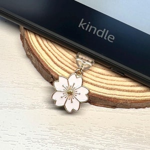 Kindle charm Dust plug Reader gift Flower dust plug Bookstagram Book club gifts Cute phone charm Kindle accessories Phone charm