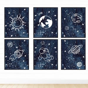 Celestial Nursery Printable Wall Art Prints: Space Theme Decor (Digital Download)