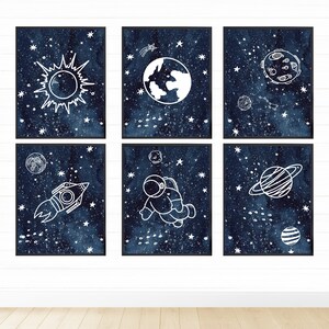 Space Printable Wall Art for Boys Room Decor, Digital Download, Nursery Decor, Outer Space Decor, Space Prints for Boys, Space Theme Nursery