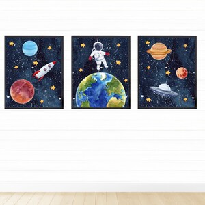 Watercolor Outer Space Printable Wall Art Set of 3, Digital Download ...