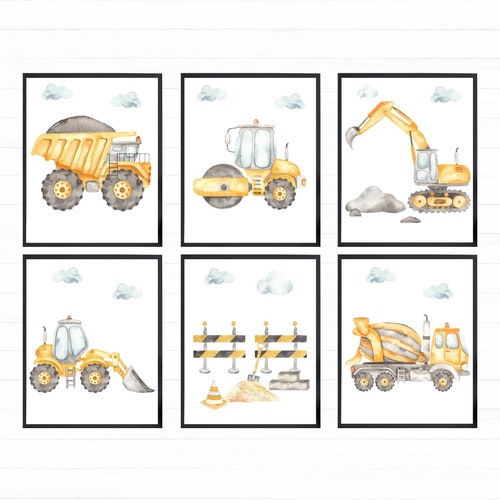 Construction Nursery Prints Construction Nursery Decor Set Etsy