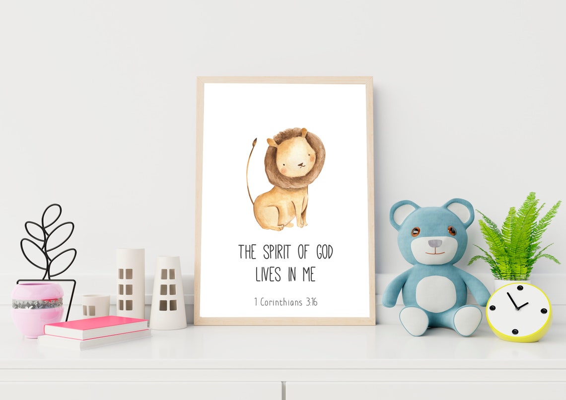 Bible Verse Printable Wall Art for Kids Room Decor Digital | Etsy