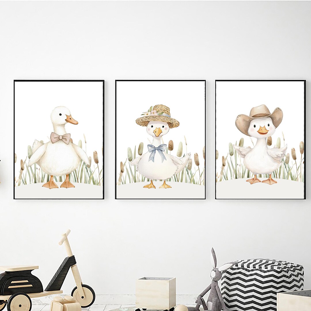 Silly Goose Printable Wall Art Set of 3, Digital Download Goose Posters ...