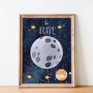 Printable Watercolor Space Wall Art Set Digital Download - Etsy