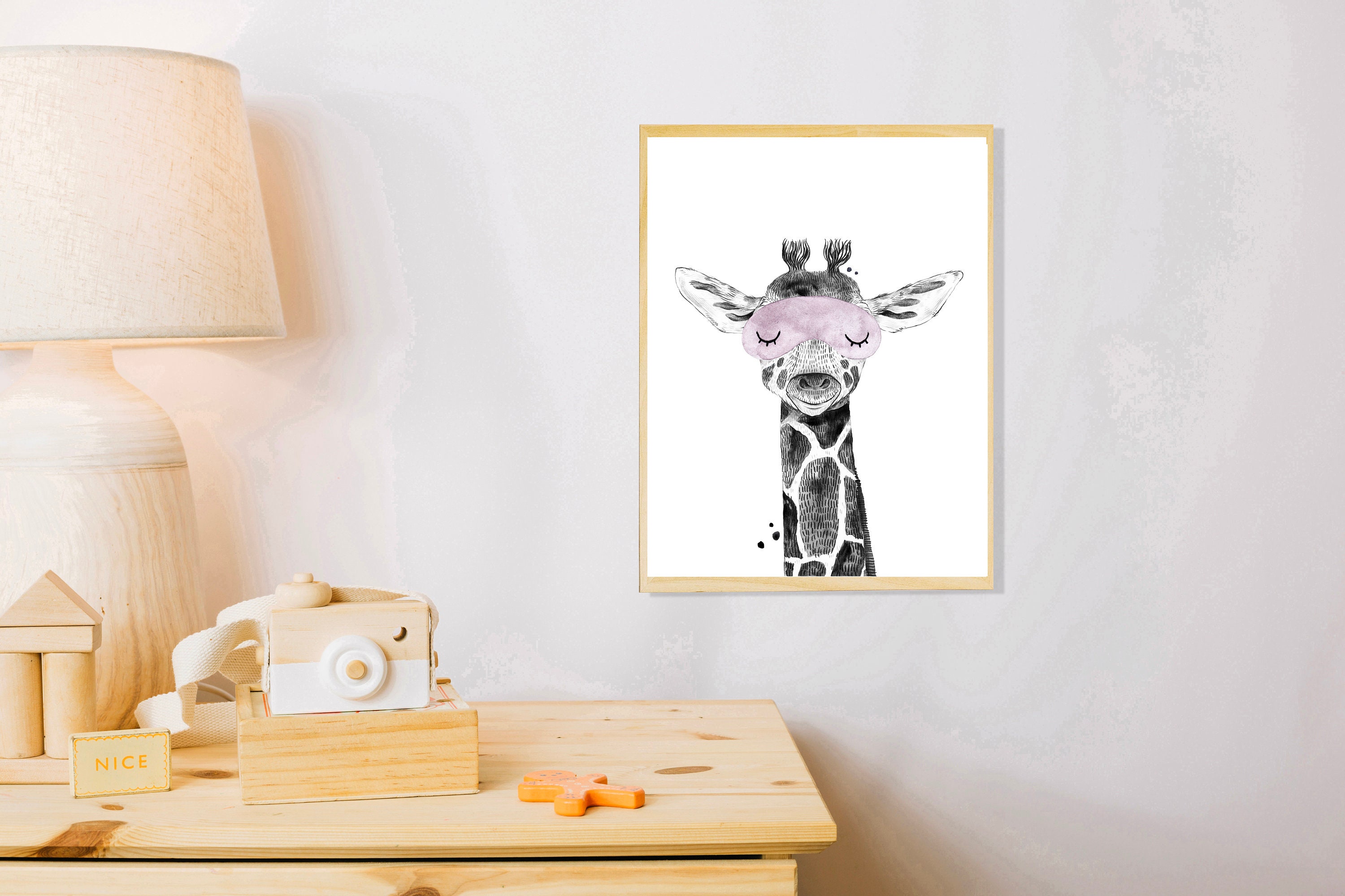 Giraffe Printable Wall Art for Girl Nursery Decor Digital | Etsy