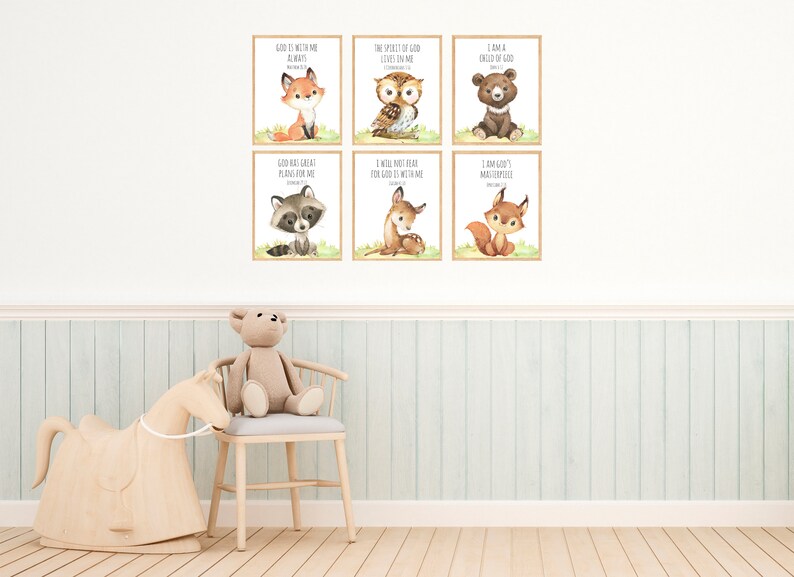 Woodland Animals Bible Verse Printable Wall Art Digital | Etsy
