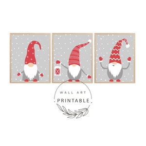 Scandinavian Gnomes Wall Art Printable Wall Art Digital - Etsy