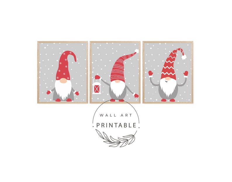 Scandinavian Gnomes Wall Art Printable Wall Art Digital - Etsy