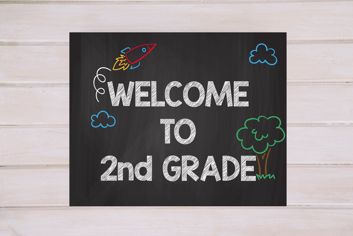 Welcome to 2nd Grade Classroom Sign Printable Wall Art | Etsy