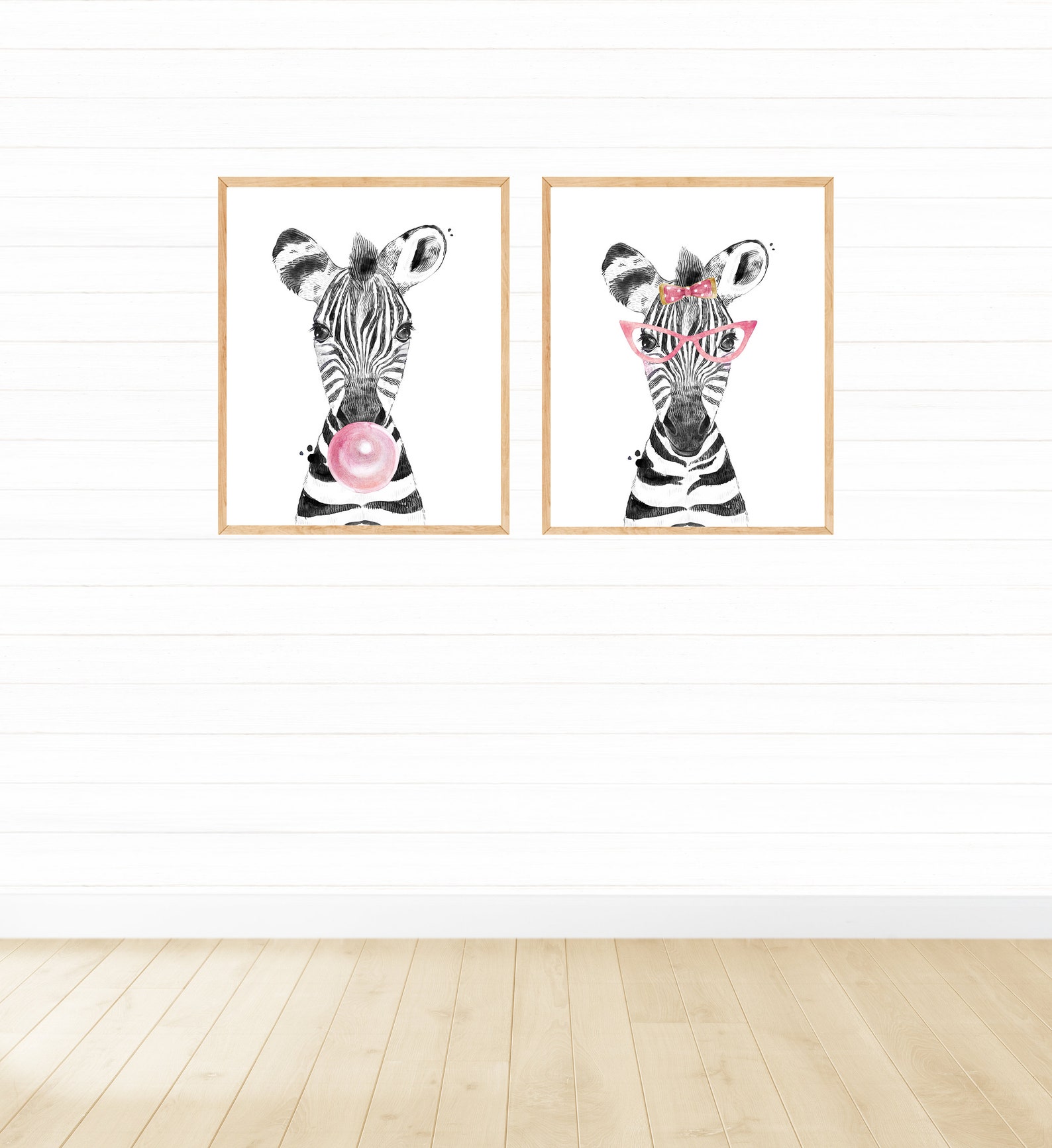 Printable Black and White Zebra Wall Art Set of 2 for Girls Etsy