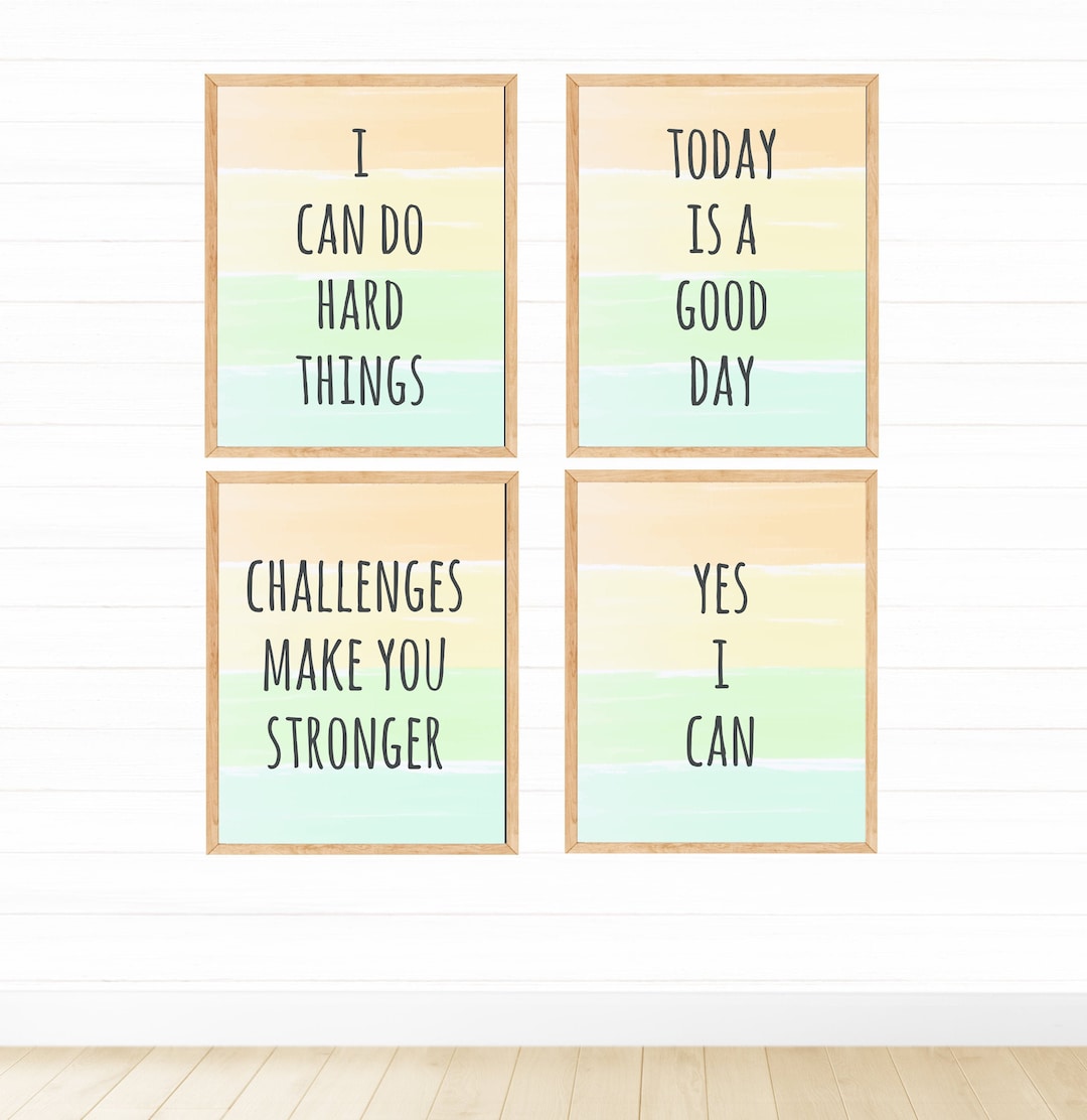 Motivational Printable Wall Art Set for Kids Digital - Etsy