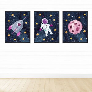 Outer Space Printable Wall Art Set for Girls Digital - Etsy