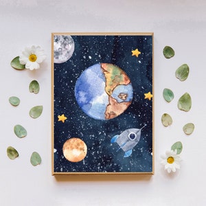 Set of 6 Outer Space Wall Art Digital Download Printable Wall - Etsy