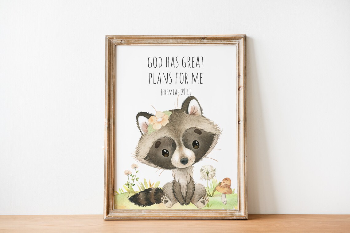Woodland Bible Verse Printable Wall Art Digital Download | Etsy