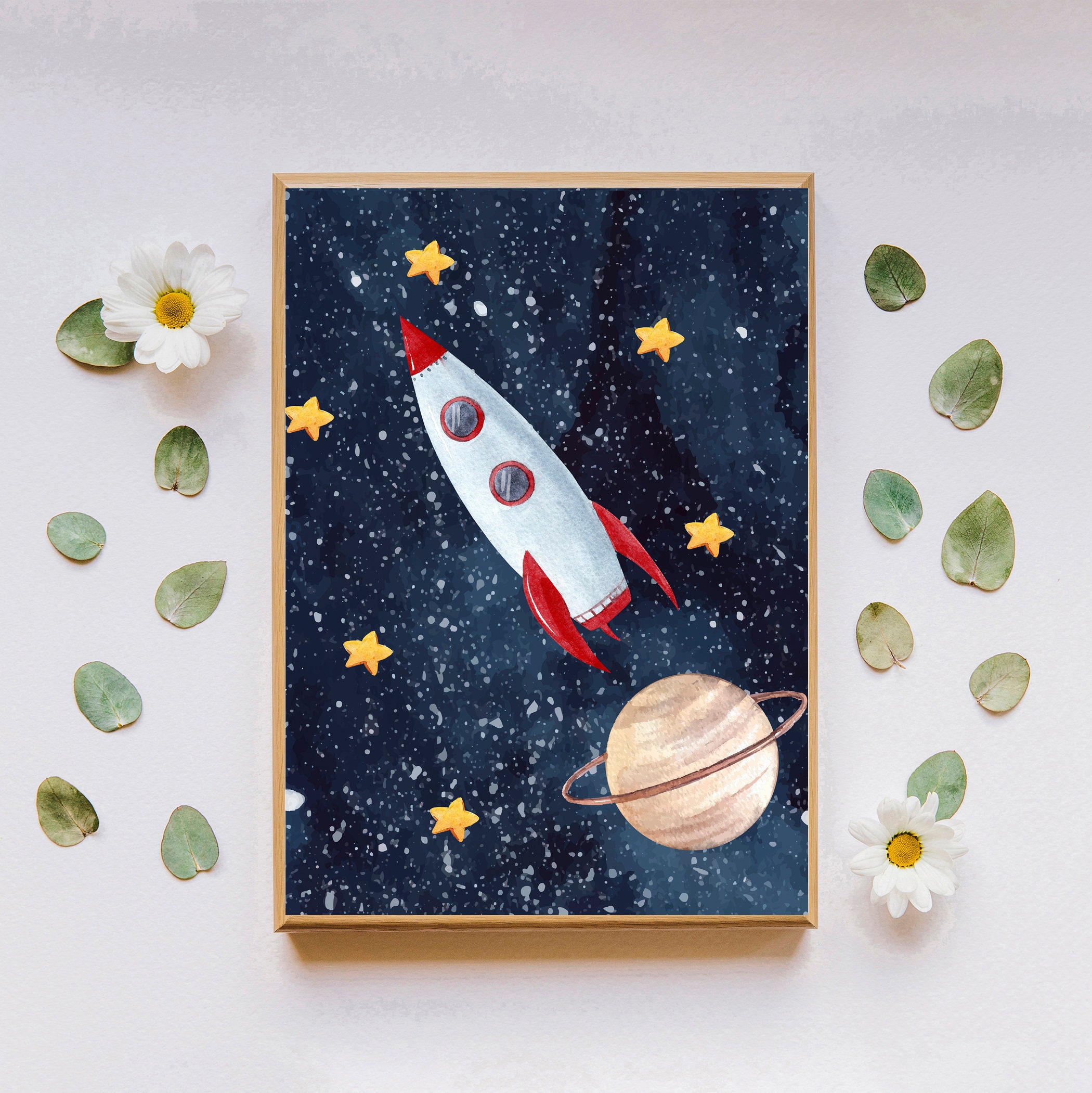 Space Nursery Wall Art Digital Download Set of 3 Outer Space Etsy