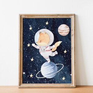 Animals in Outer Space Printable Wall Art Set, Digital Download, Space ...