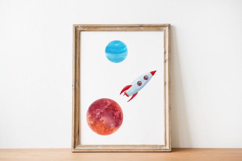 Set of 3 Outer Space Wall Art Nursery Decor Space Prints Kids Room Decor Outer Space Decor Printable Wall Art Digital Download