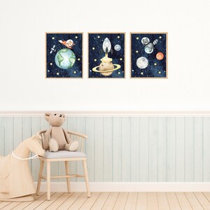 Set of 3 Printable Outer Space Wall Art, Digital Download, Printable ...