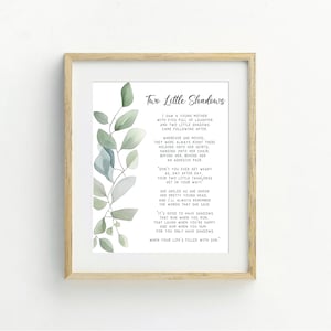 Two Little Shadows Poem Printable Wall Art, Digital Download Poem for Mom Quote, Mother’s Day Nursery Decor, Baby Shower Gift, Family Gift