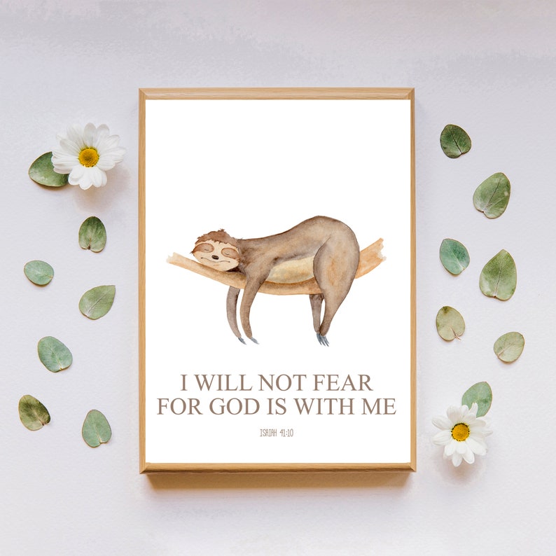 Sloth Bible Verse Printable Digital Download Sloth Theme | Etsy