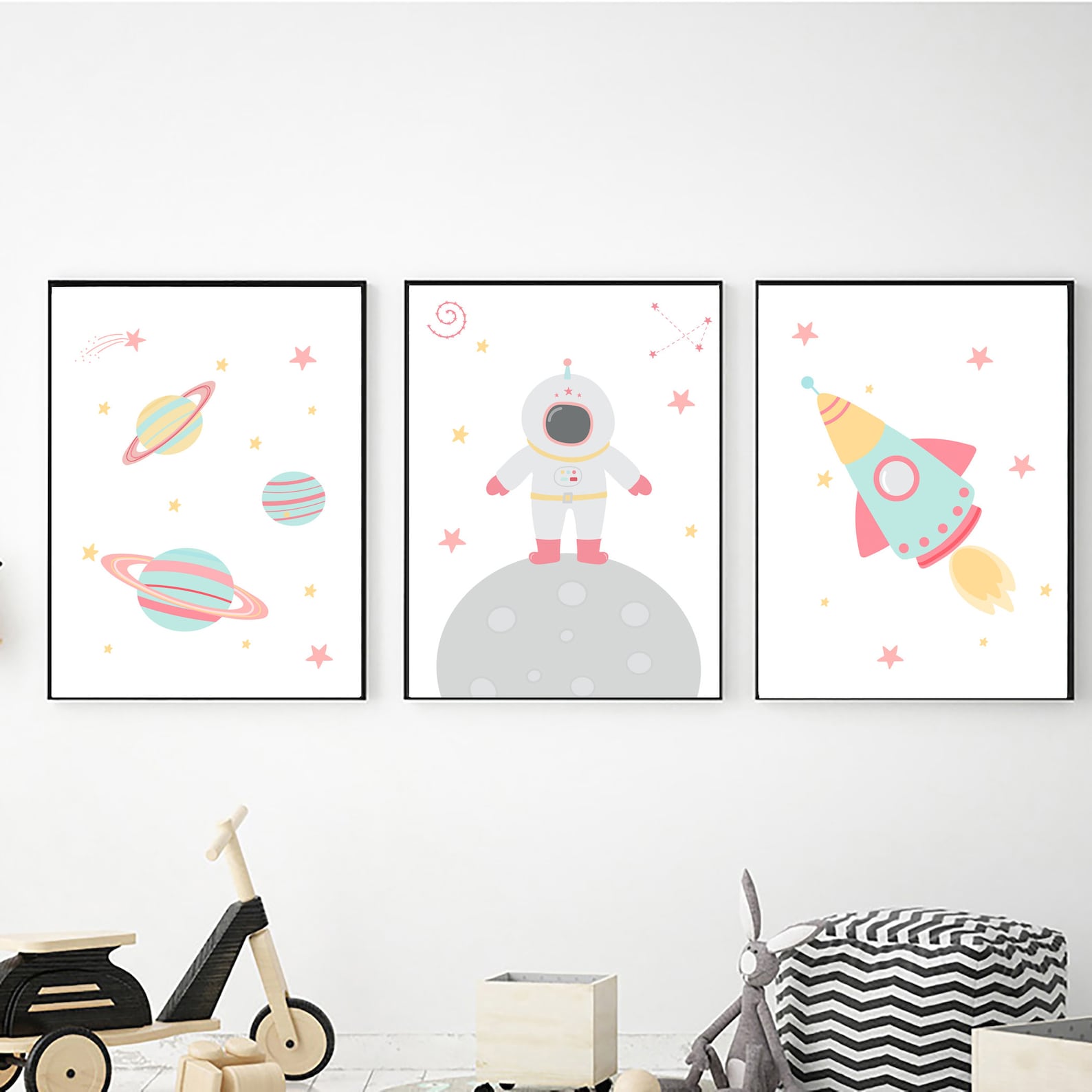 Outer Space Girls Nursery Decor Digital Download Printable Etsy