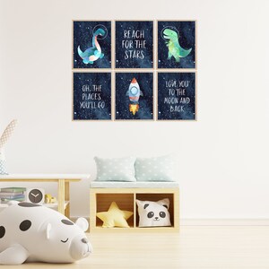 Dinosaur Astronauts Prints, Printable Wall Art, Digital Download, Space ...