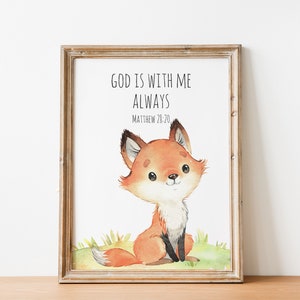 Woodland Animals Bible Verse Printable Wall Art Digital - Etsy