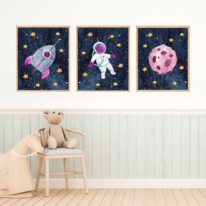 Outer Space Printable Wall Art Set for Girls Digital - Etsy
