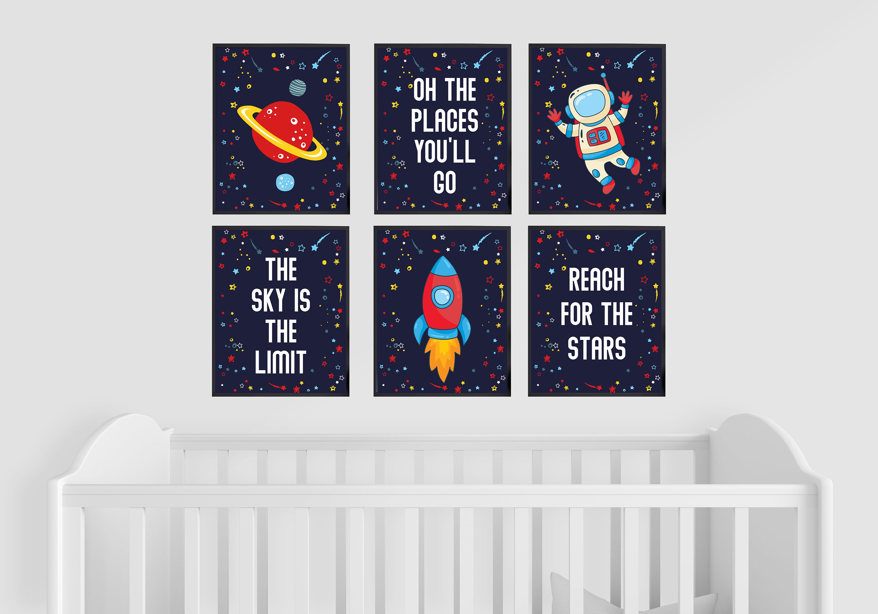 Set of 6 Outer Space Wall Art Digital Download Outer Space Etsy
