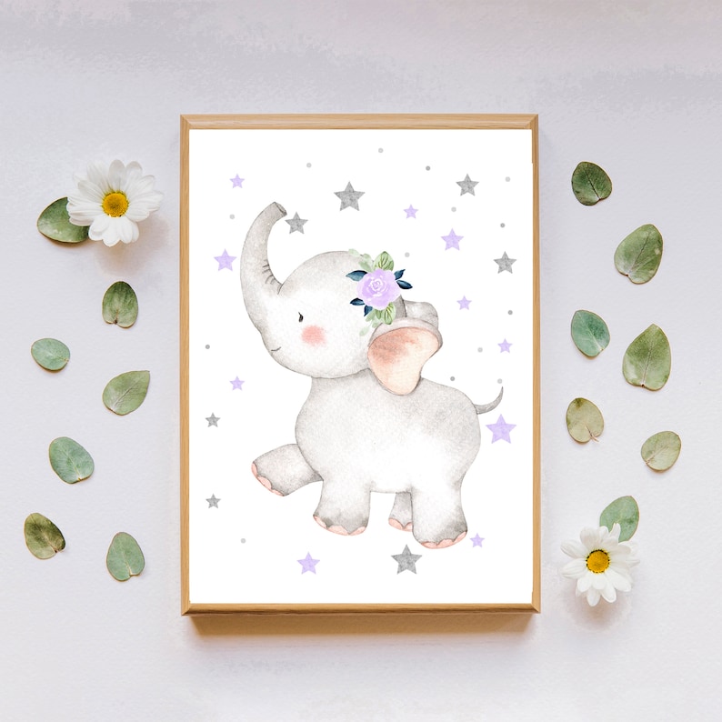 Elephant Baby Wall Art Digital Download Nursery Decor 8x10 Etsy