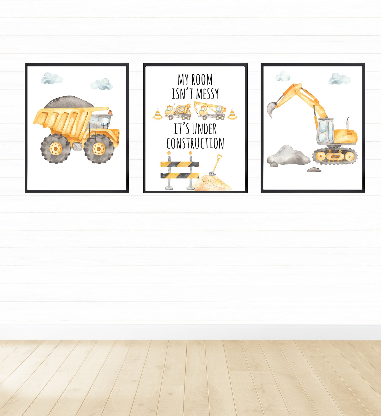 Printable Construction Wall Art Digital Download Nursery | Etsy