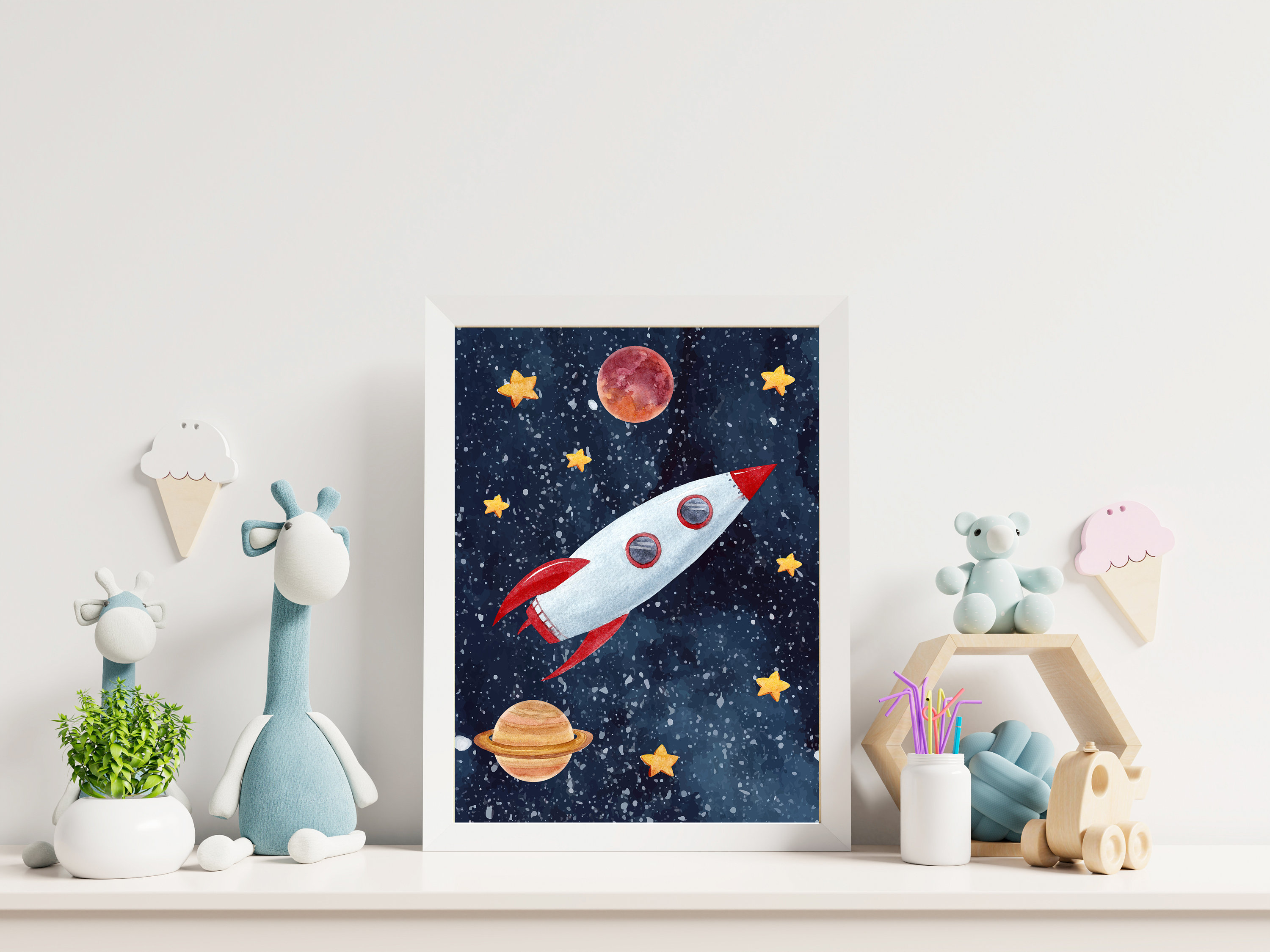 Printable Kids Space Wall Art Digital Download Space Nursery | Etsy