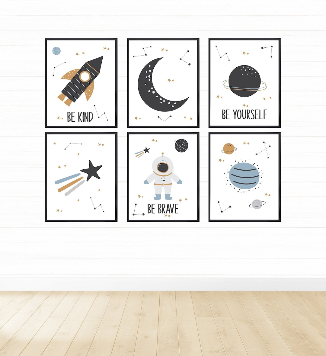 Outer Space Nursery Wall Art Set: Printable Rocket, Planets, Astronaut ...