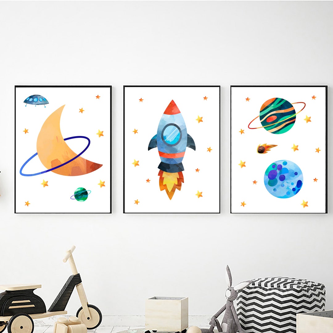 Space Printable Wall Art Set, Space Kids Poster, Space Themed Nursery ...