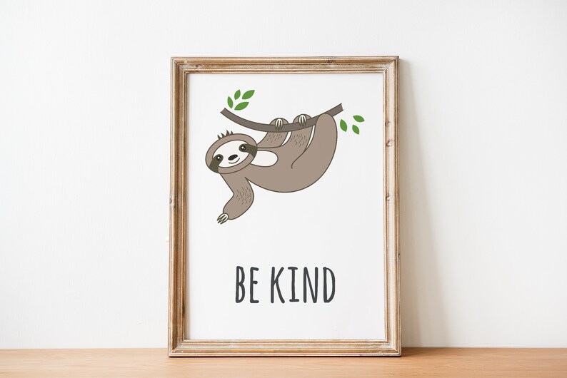 Sloth Wall Art Digital Download Printable Wall Art Nursery Etsy