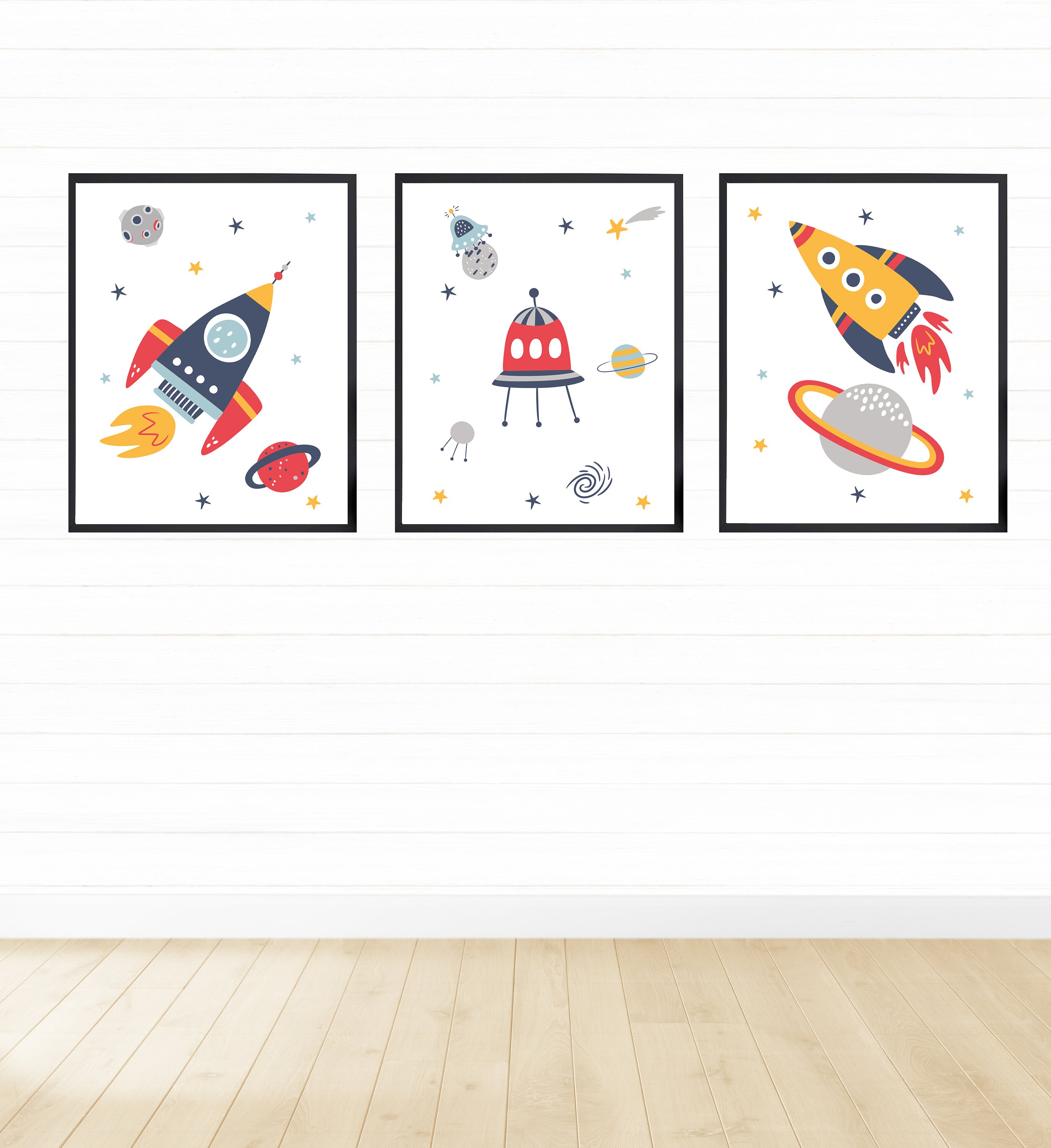 Set of 3 Outer Space Printable Wall Art Digital Download Etsy