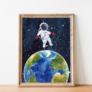 Boys Outer Space Themed Printable Wall Art Set for Nursery Decor ...