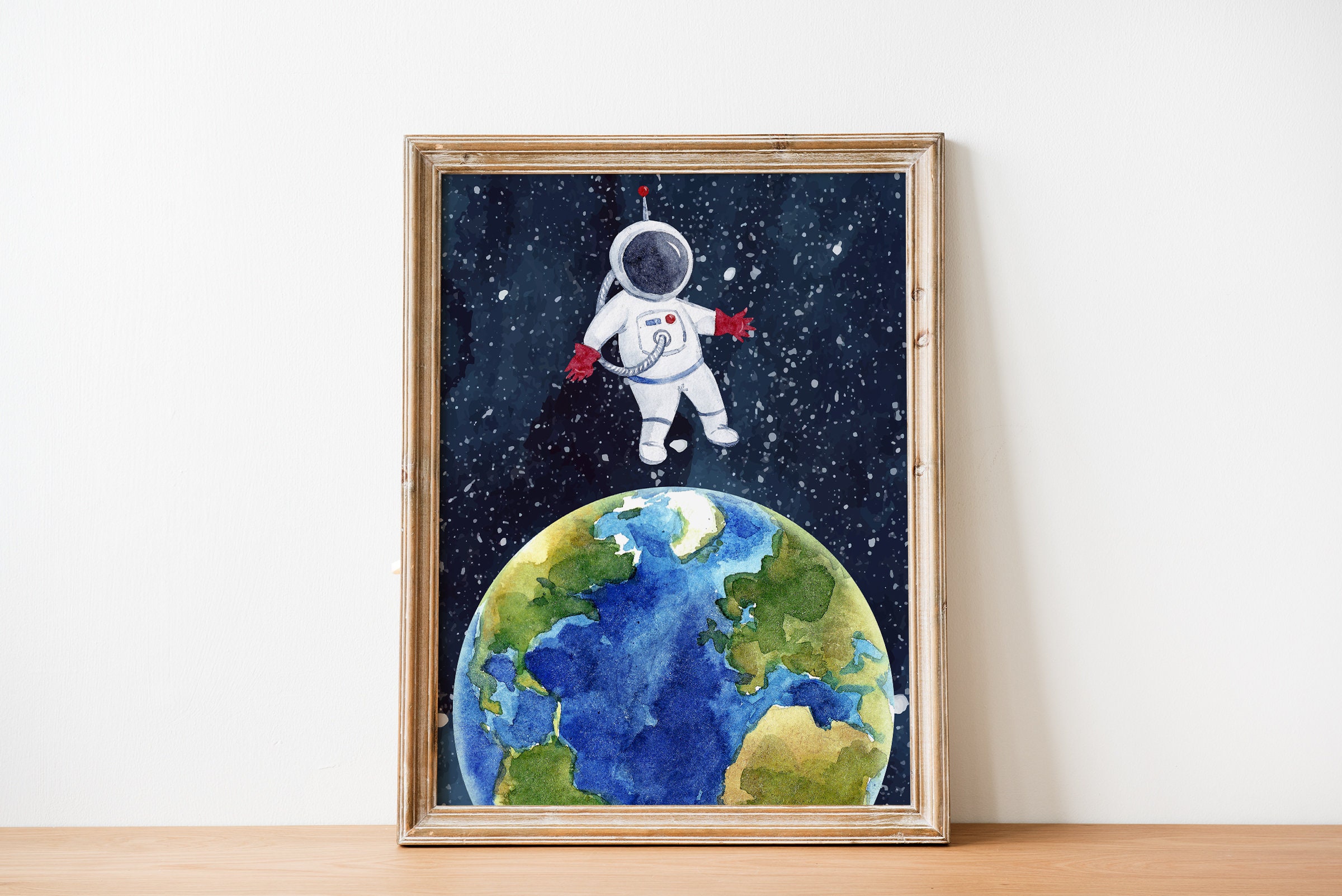 Boys Outer Space Themed Printable Wall Art Set for Nursery | Etsy