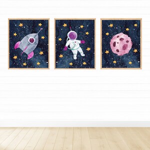 Outer Space Printable Wall Art Set for Girls Digital - Etsy