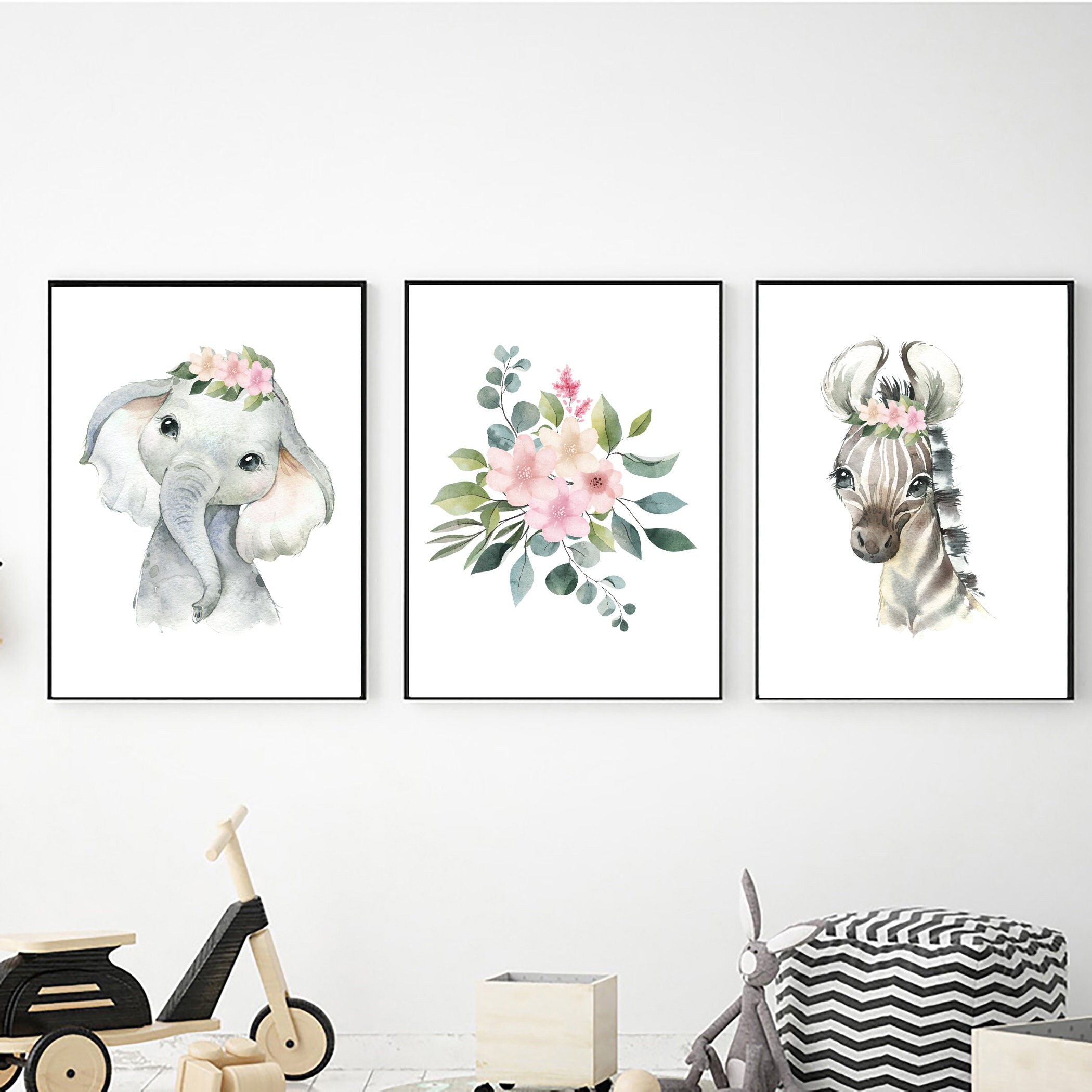 Safari Printable Wall Art Set Digital Download Nursery Etsy