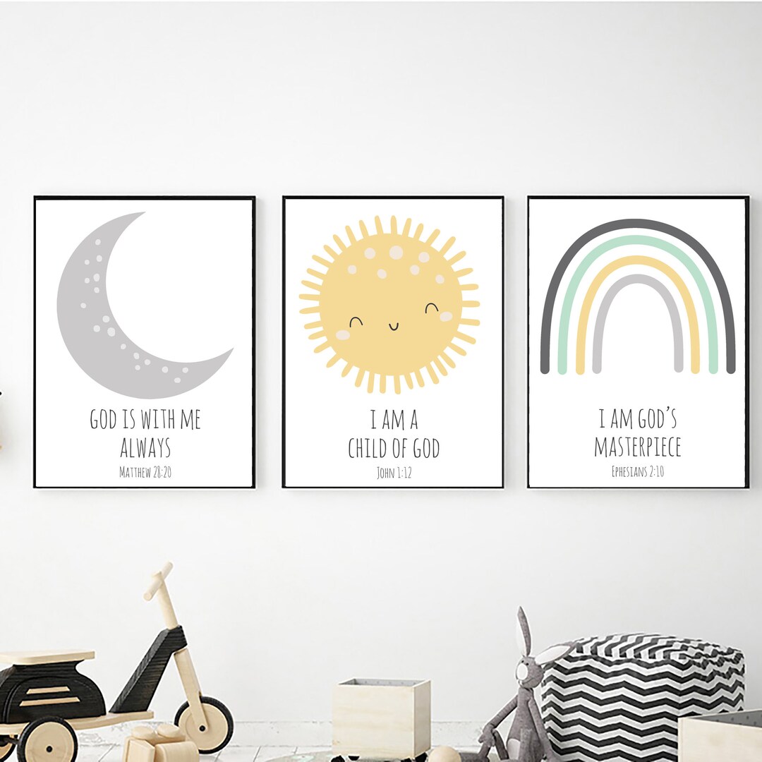 Printable Bible Verse Wall Art Set of 3 Digital Download - Etsy
