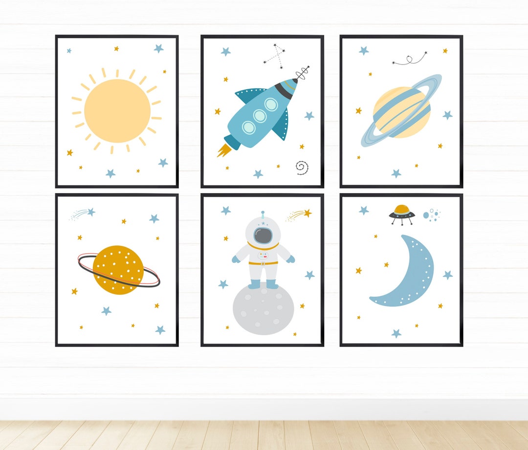 Space Wall Art Set for Boys Room Decor, Digital Download, Outer Space ...