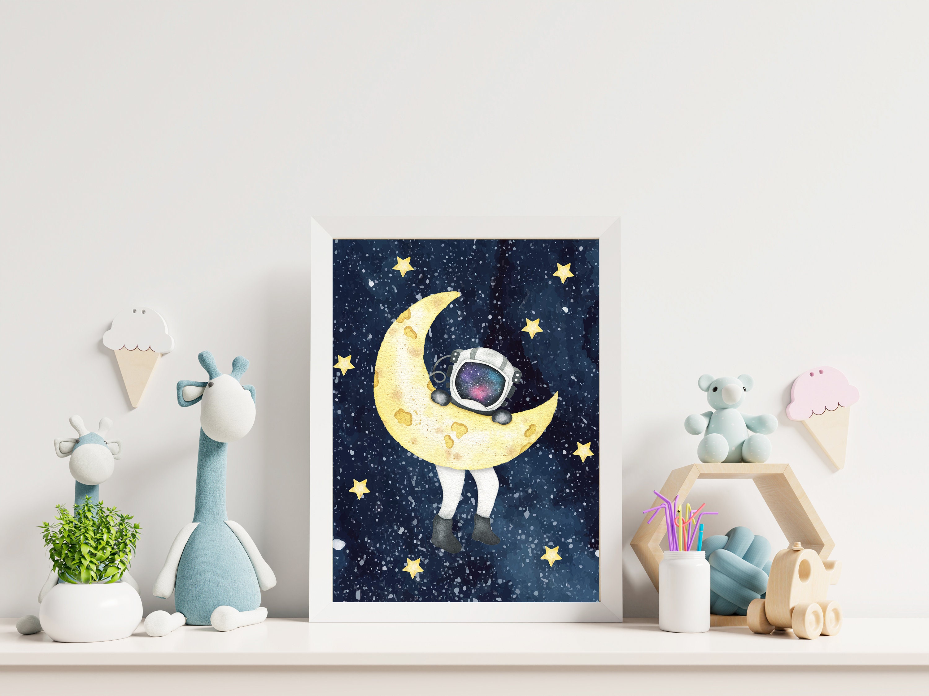 Outer Space Wall Art for Kids Printable Wall Art Digital Etsy