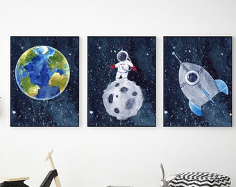 Space Printable Wall Art, Space Theme Nursery, Outer Space Decor, Bedroom Wall Decor, Kids Room Decor, Playroom Decor, Space Kids Posters
