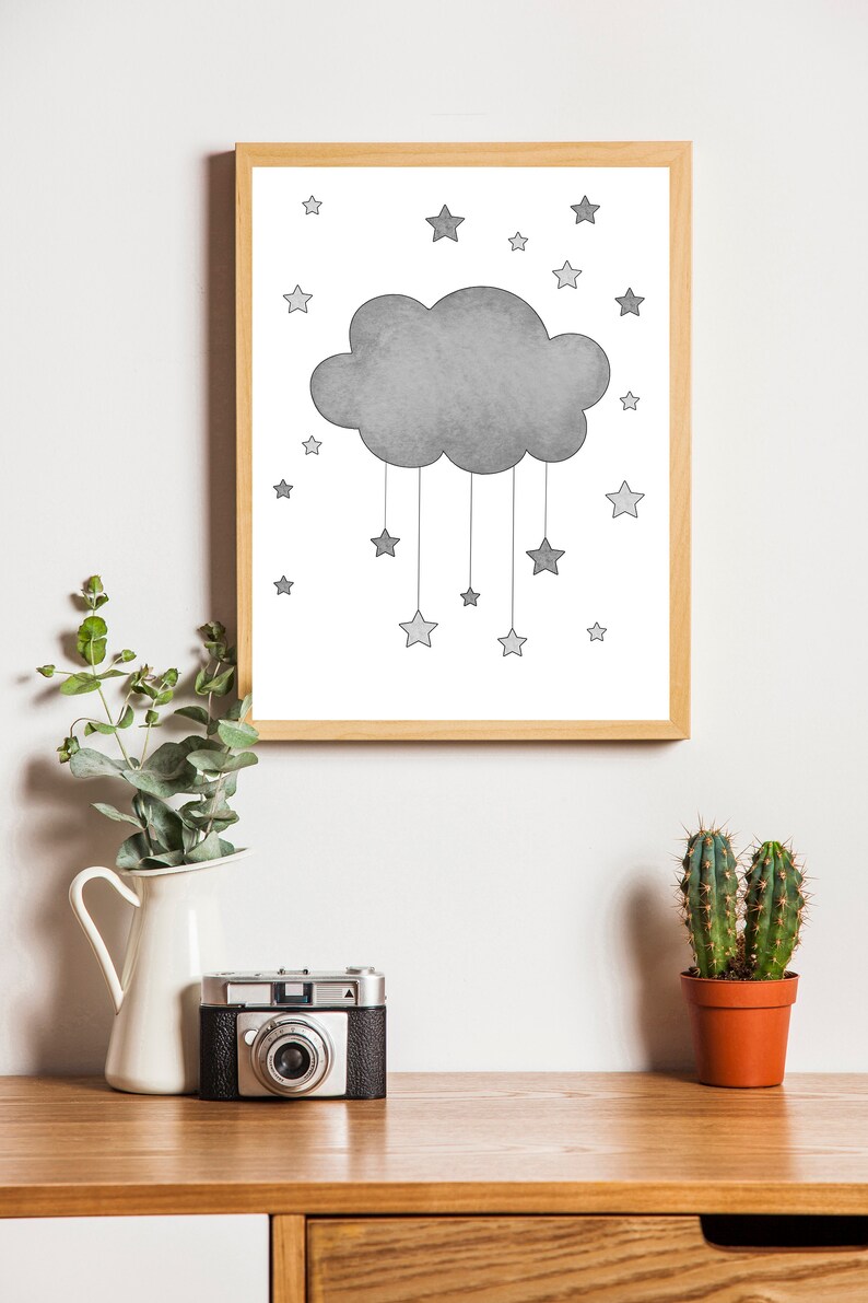 Nursery Printable Wall Art Grey and White Digital Download Etsy